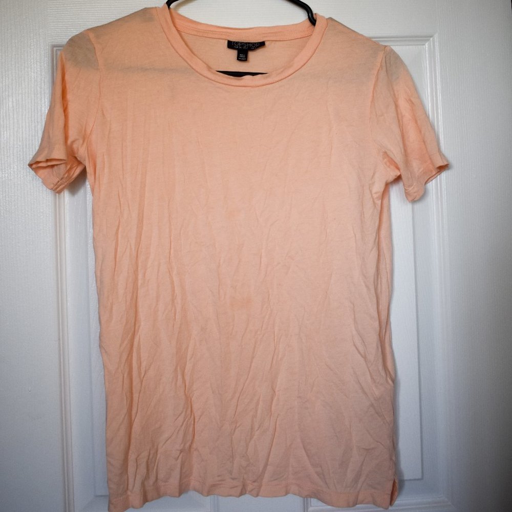 Topshop Peach Pink T-Shirt Size 2